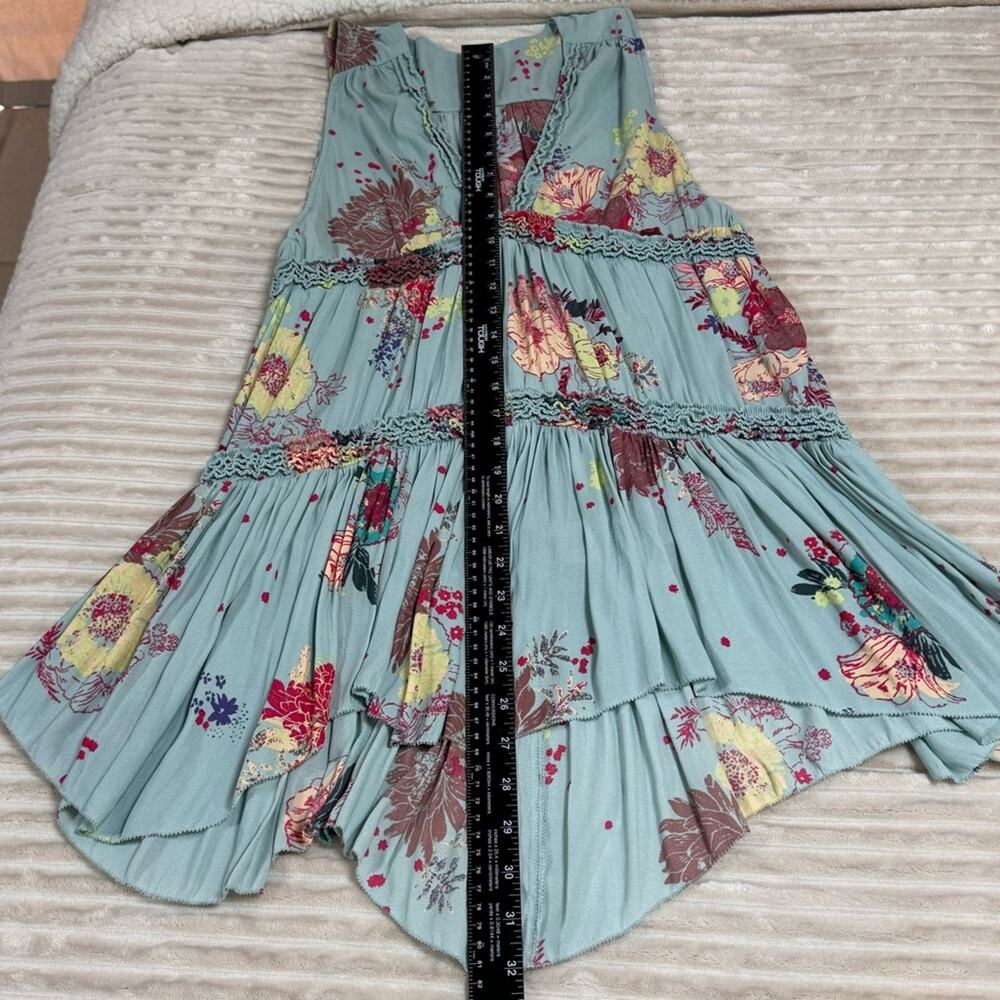 Free People Purple Haze Light Blue Floral Printed Sleeveless Tunic S - Picture 9 of 10